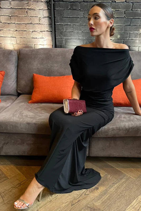 PLATINUM JERSEY GOWN (BLACK) B Best-selling unclassified dresses