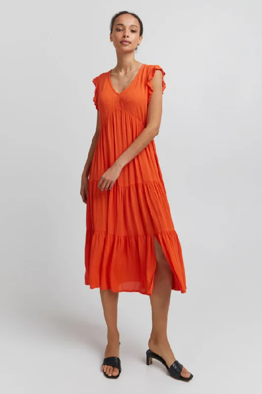 Marro Dress (Mandarin Red) Breathable unclassified dresses