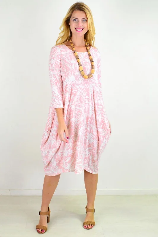 Pink Abstract Cocoon Sophia Tunic Dress Casual unclassified dresses