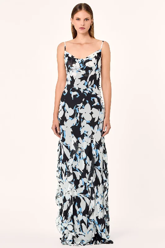 Kamila Gown - Black Blur Print Boho unclassified dresses
