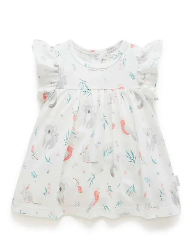 Purebaby Ruffle Dress Bodysuit - Blossom Friends Bold pattern unclassified dresses