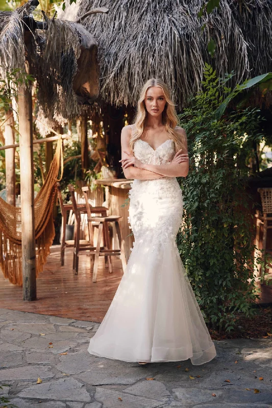 Applique Sleeveless Bridal Mermaid Dress by Juliet JT2469KW