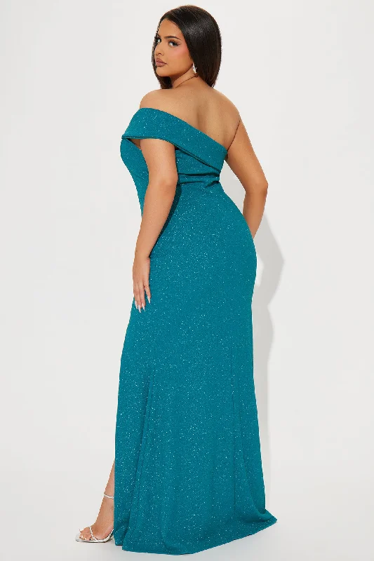 Ashley Glitter Gown - Teal