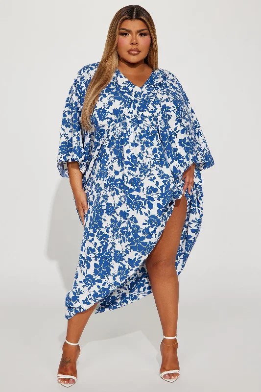 Bella Kaftan Maxi Dress - Blue