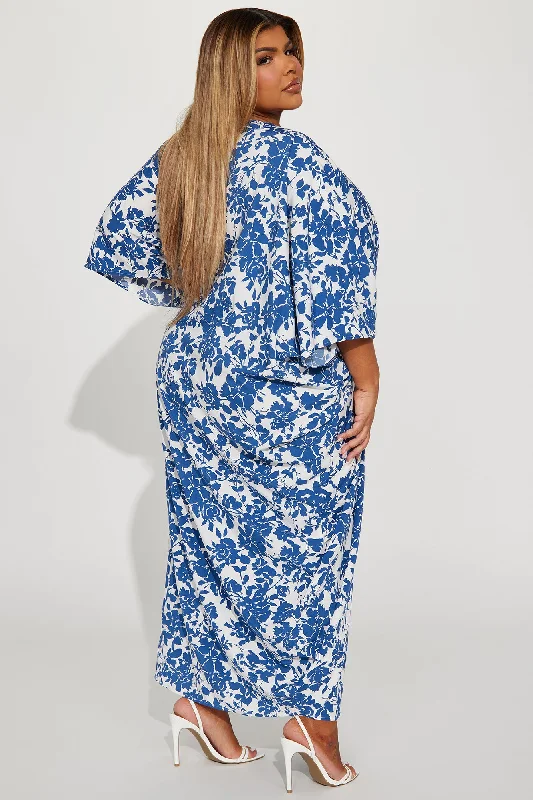 Bella Kaftan Maxi Dress - Blue