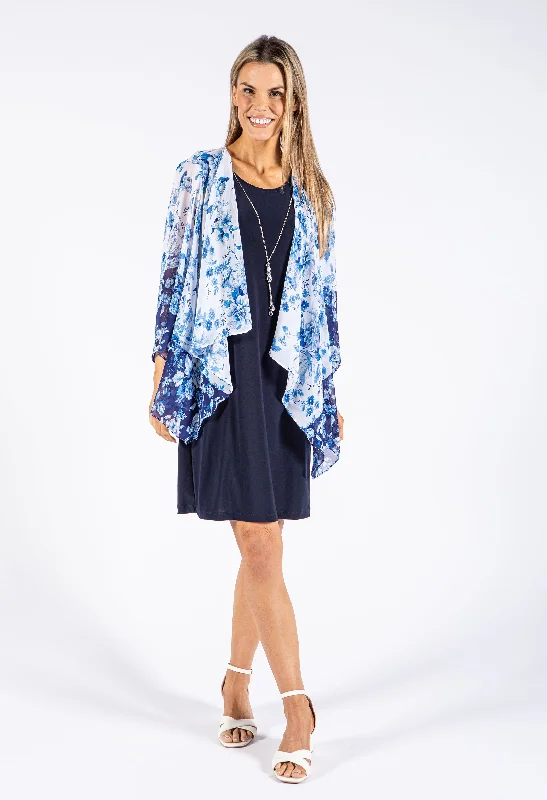 Floral Cape Detail Dress