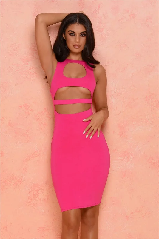 Hollow out Belly Strap Tank Bodycon Dresses