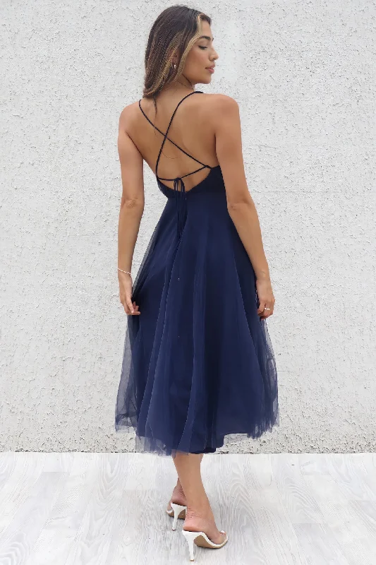 Julian Tulle Midi - Navy