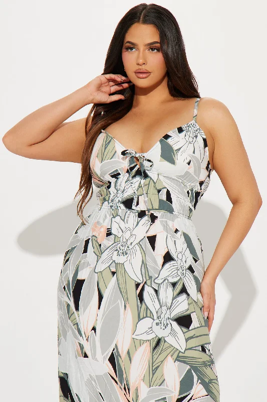 Leora Orchid Maxi Dress - Sage/combo