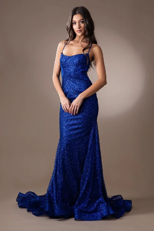 Sleeveless Glitter Mermaid Dress by Amelia Couture TM1014