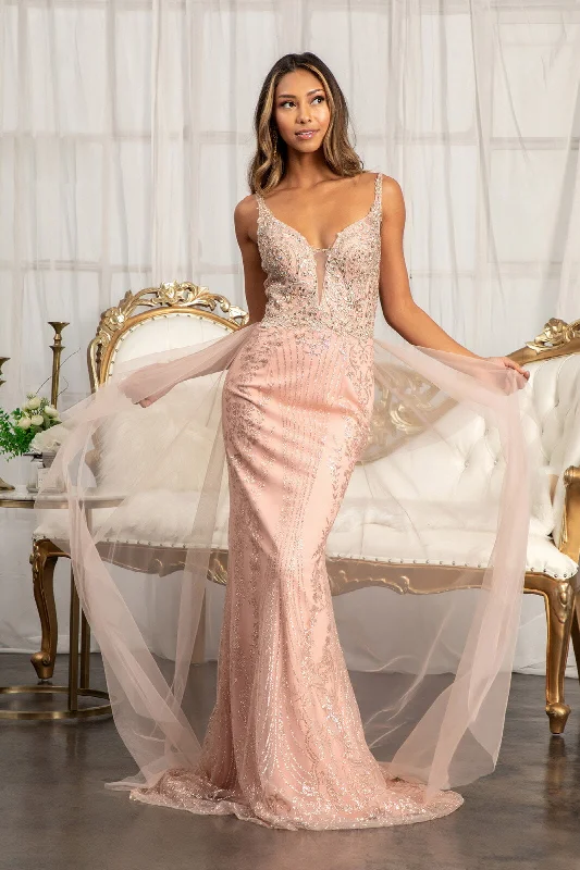 Sleeveless Glitter Overskirt Dress by Elizabeth K GL3069