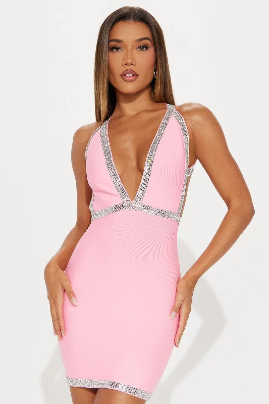 Studio 54 Bandage Mini Dress - Pink