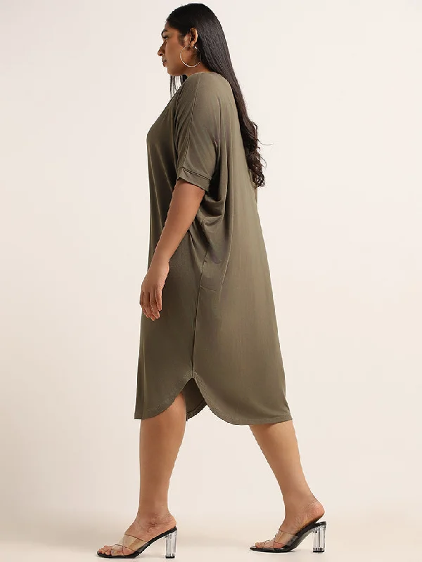 Gia Olive Button-Down Dress