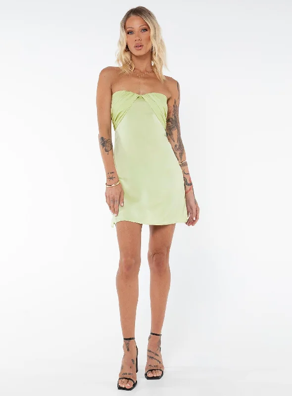 Irena Strapless Mini Dress Green Tall