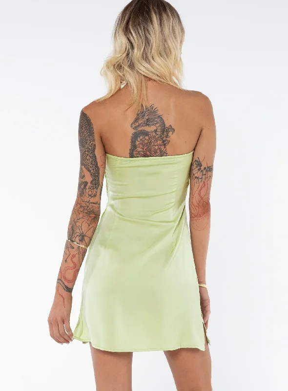 Irena Strapless Mini Dress Green Tall