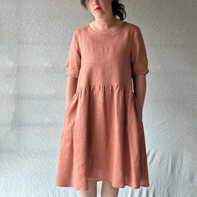 Kirsten Dress in 100% Linen - Taverna Pink Clay (Women)