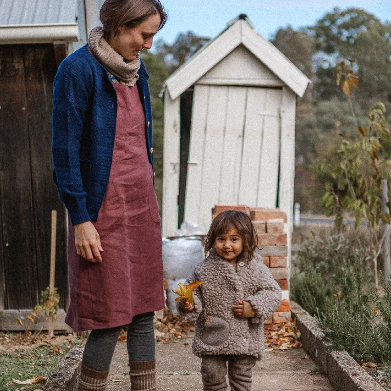 Mamiko Linen Apron Dress - Rosewood (Women)