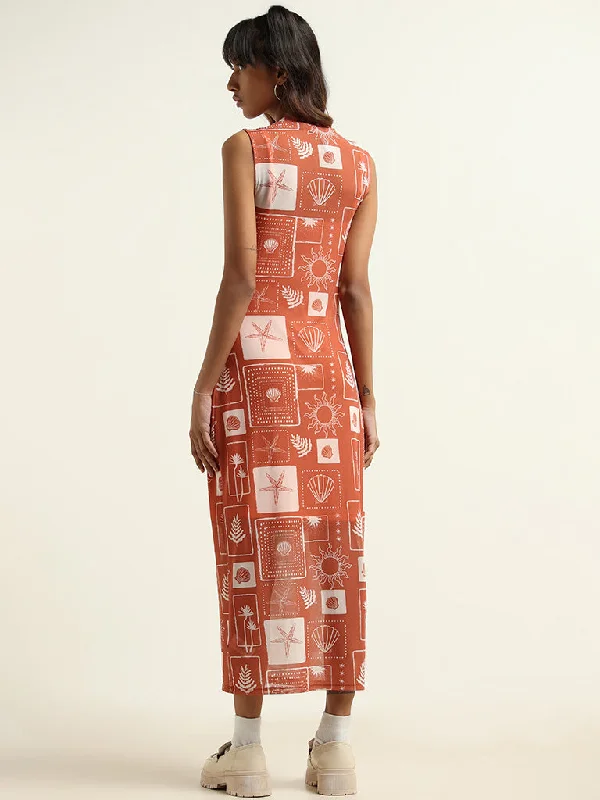 Nuon Rust Maxi Dress